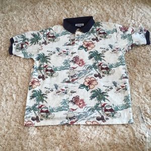 Hawaiian Vacation Santa Claus Men’s Polo collar
